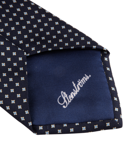 Navy Pattern Silk Tie