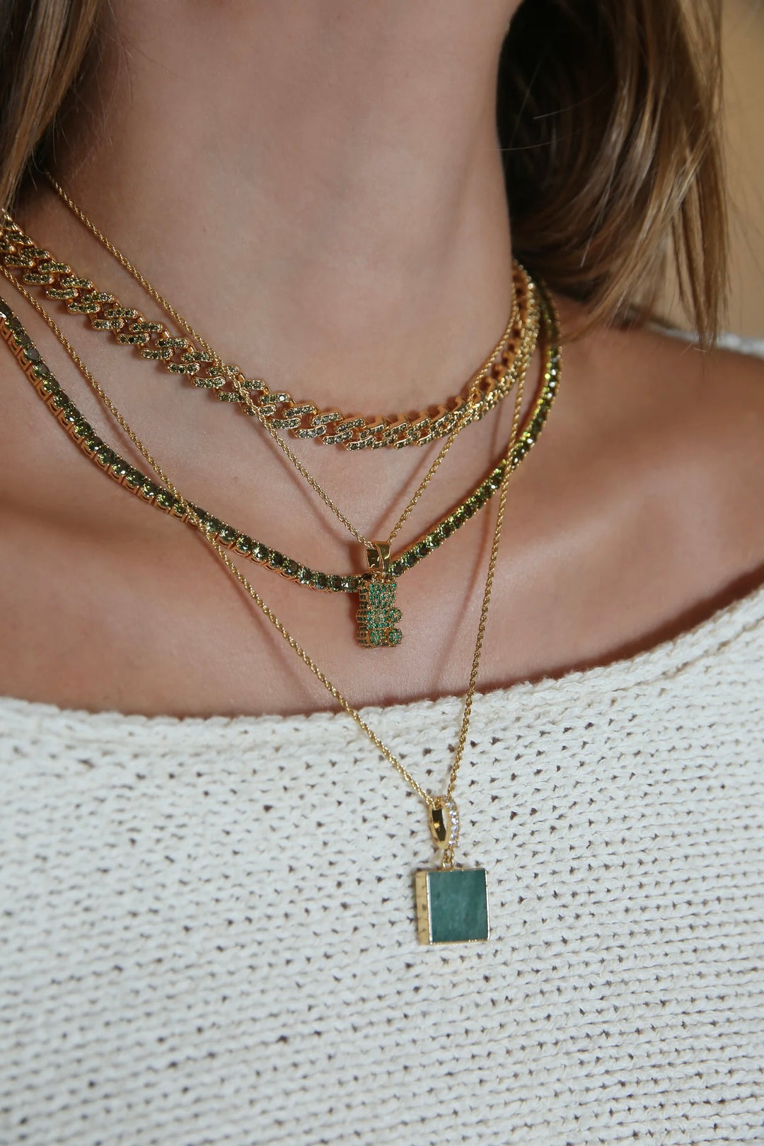 CRYSTAL HAZE Serena necklace - Olive - Dale