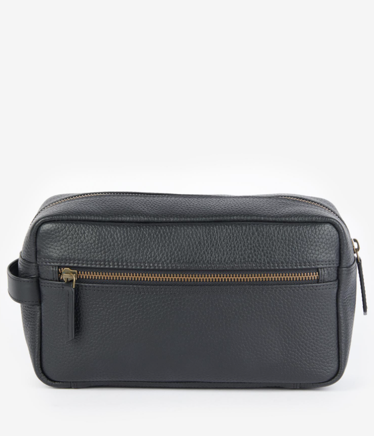 High Leather Washbag Black