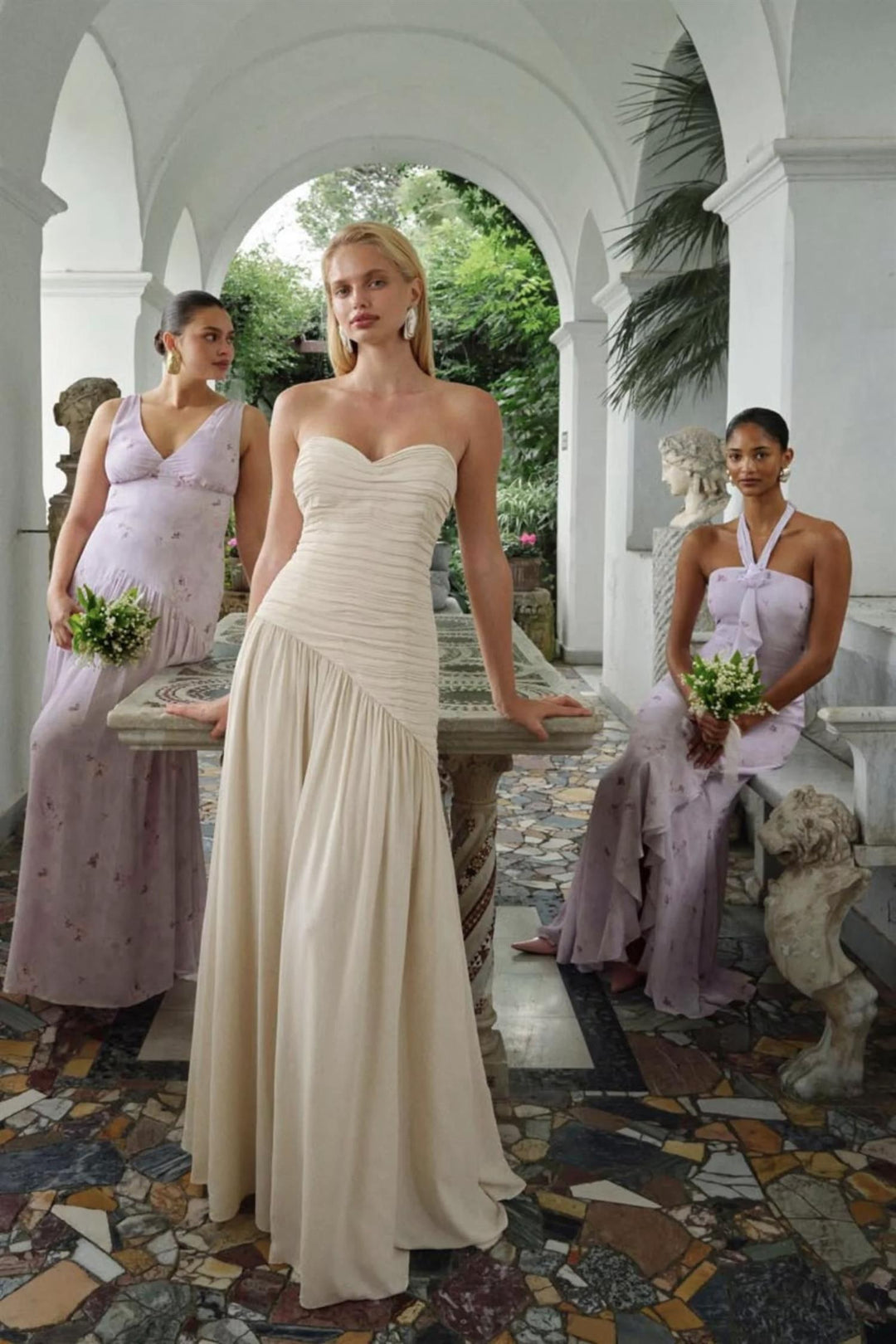 Lima Bandeau Dress Creme White