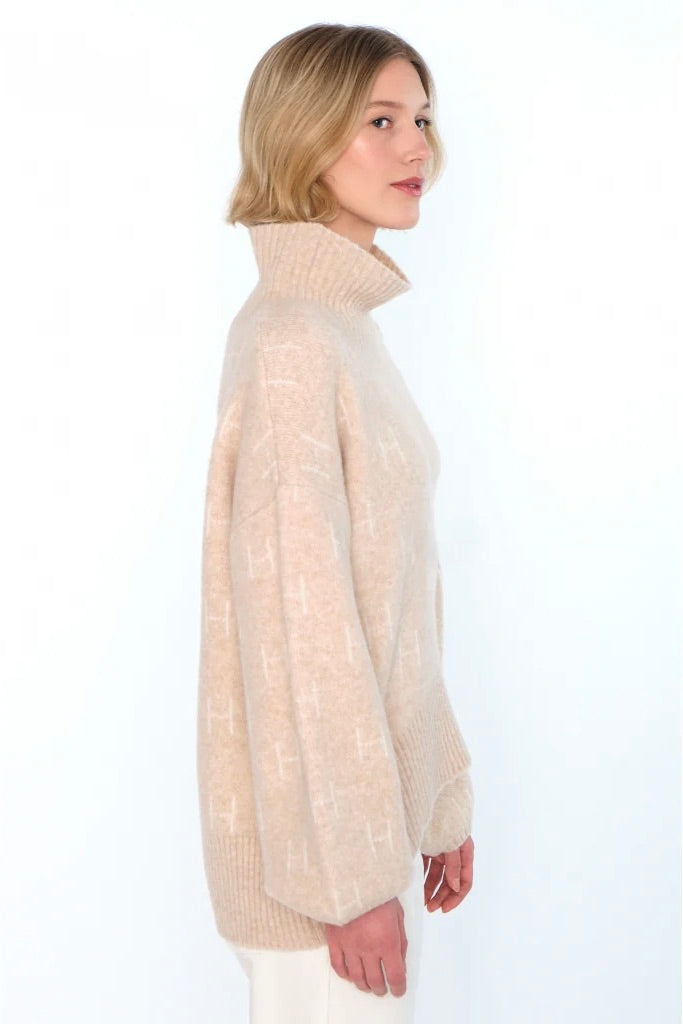 Fam Short Sweater Light Beige Melange