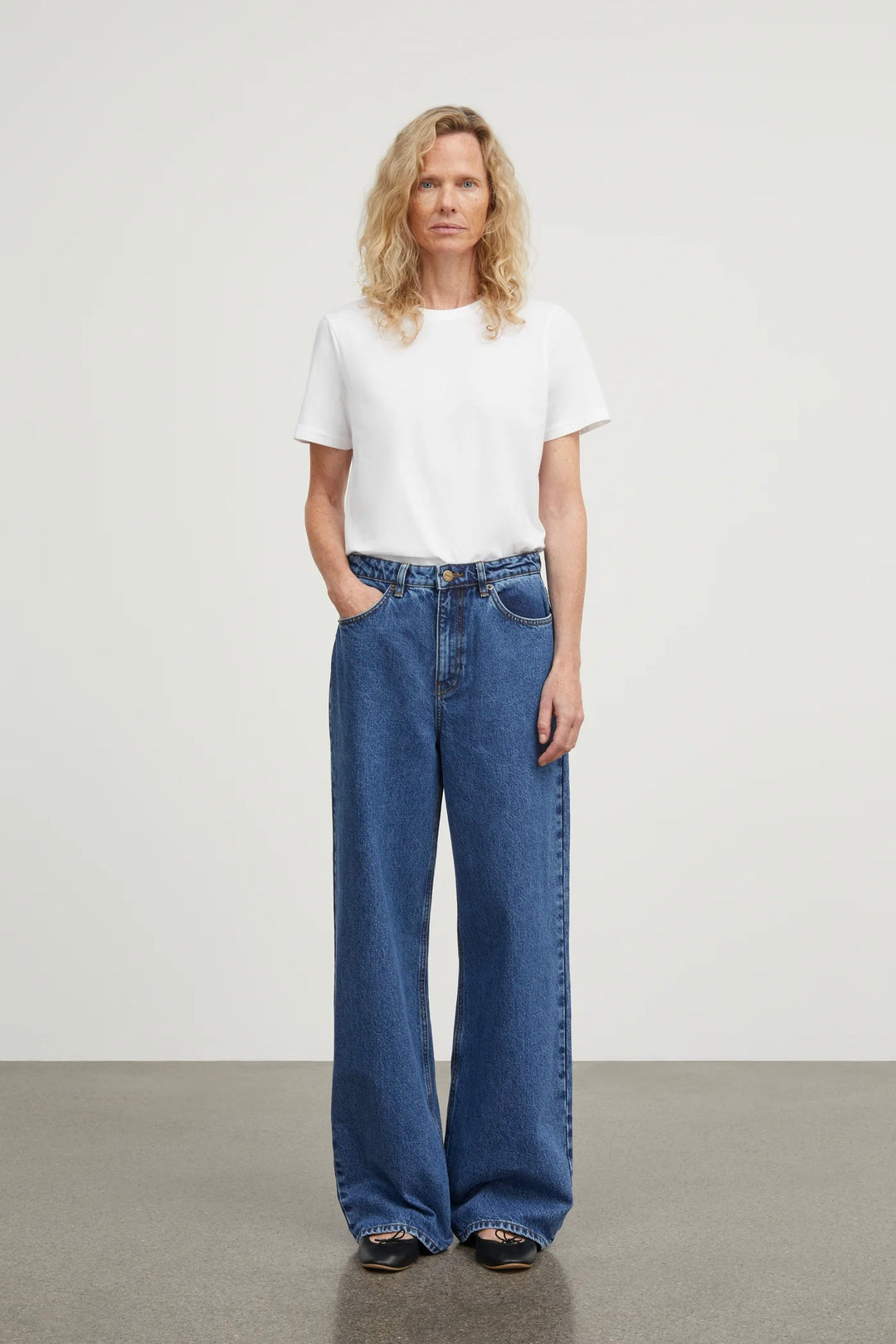 Willow Wide Jeans Mid Blue