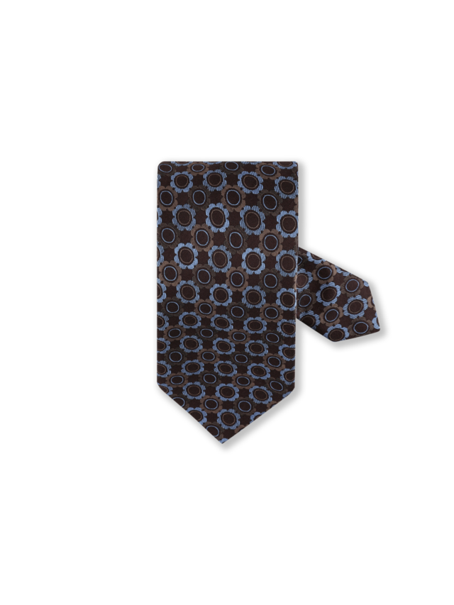 Navy Pattern Silk Tie