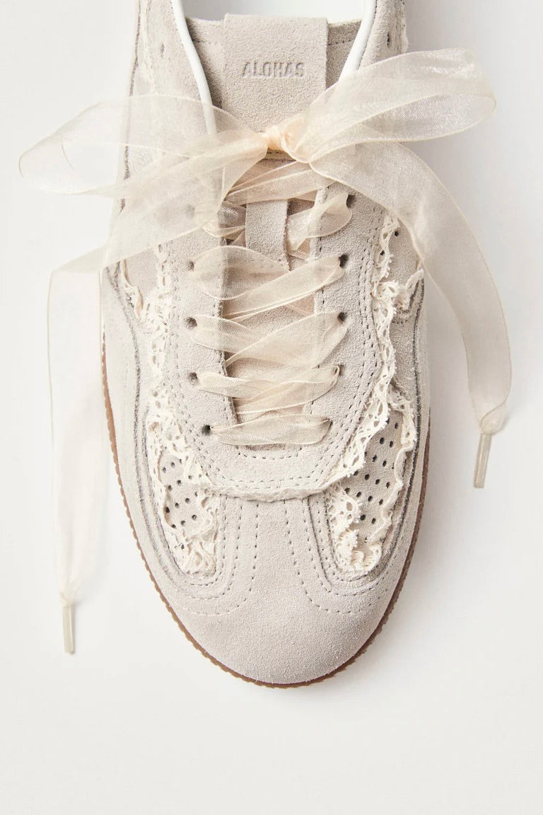 Tb. 490 Crochet Cream Leather Sneakers