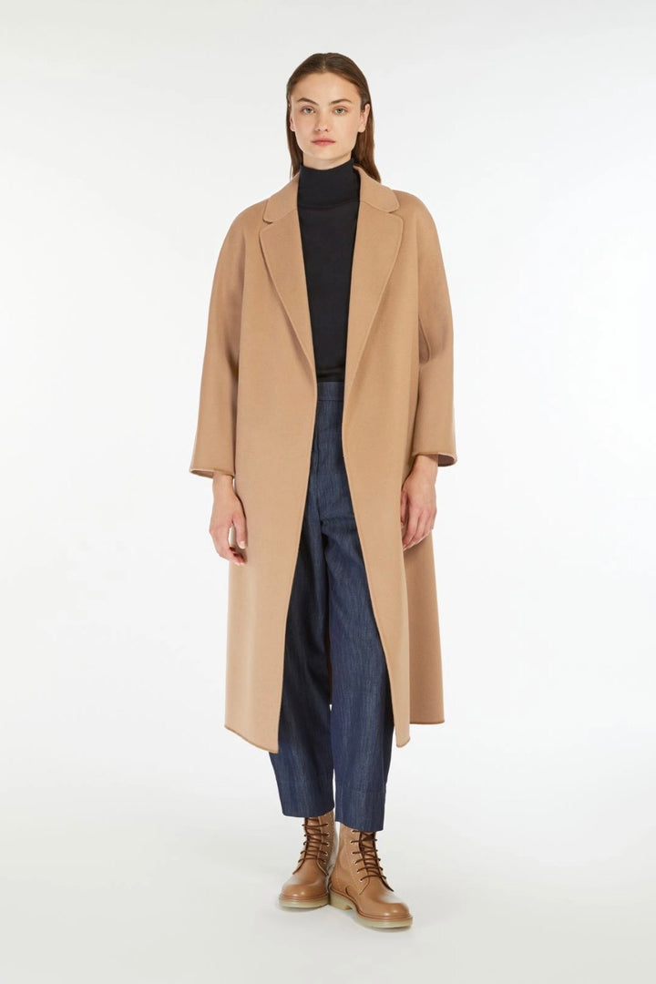 Wool Broadcloth Midi Coat Camel