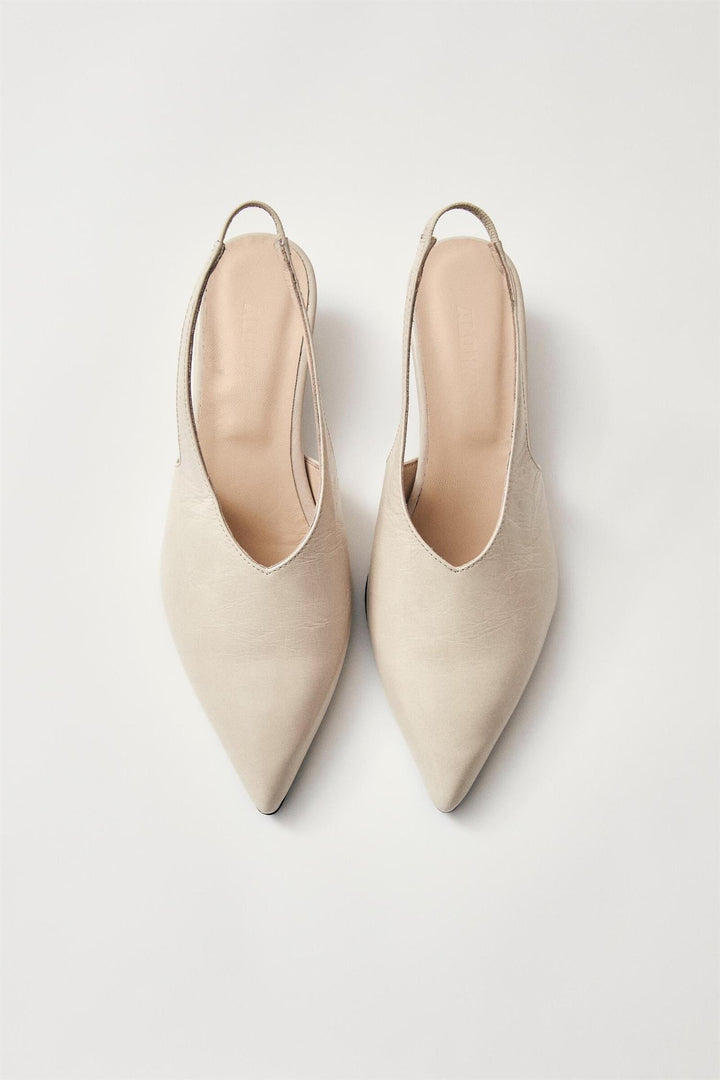 Eros Cream Leather Mules