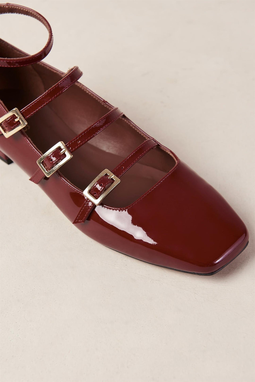 Luke Onix Wine Burgundy Leather Ballet Flats