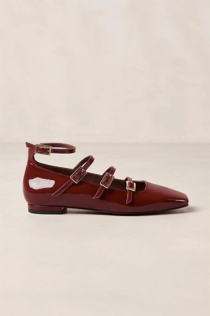 Luke Onix Wine Burgundy Leather Ballet Flats