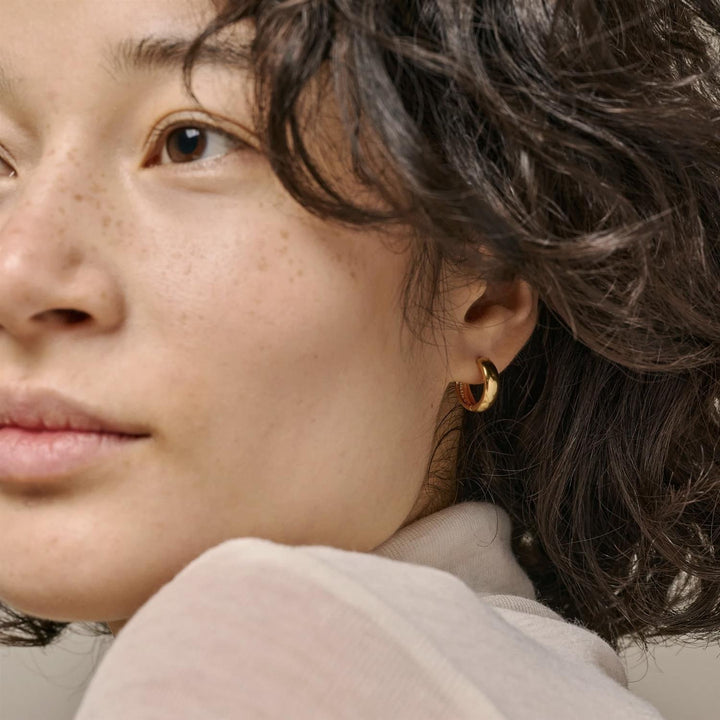 Classic Wide Hoops 15 mm Gold