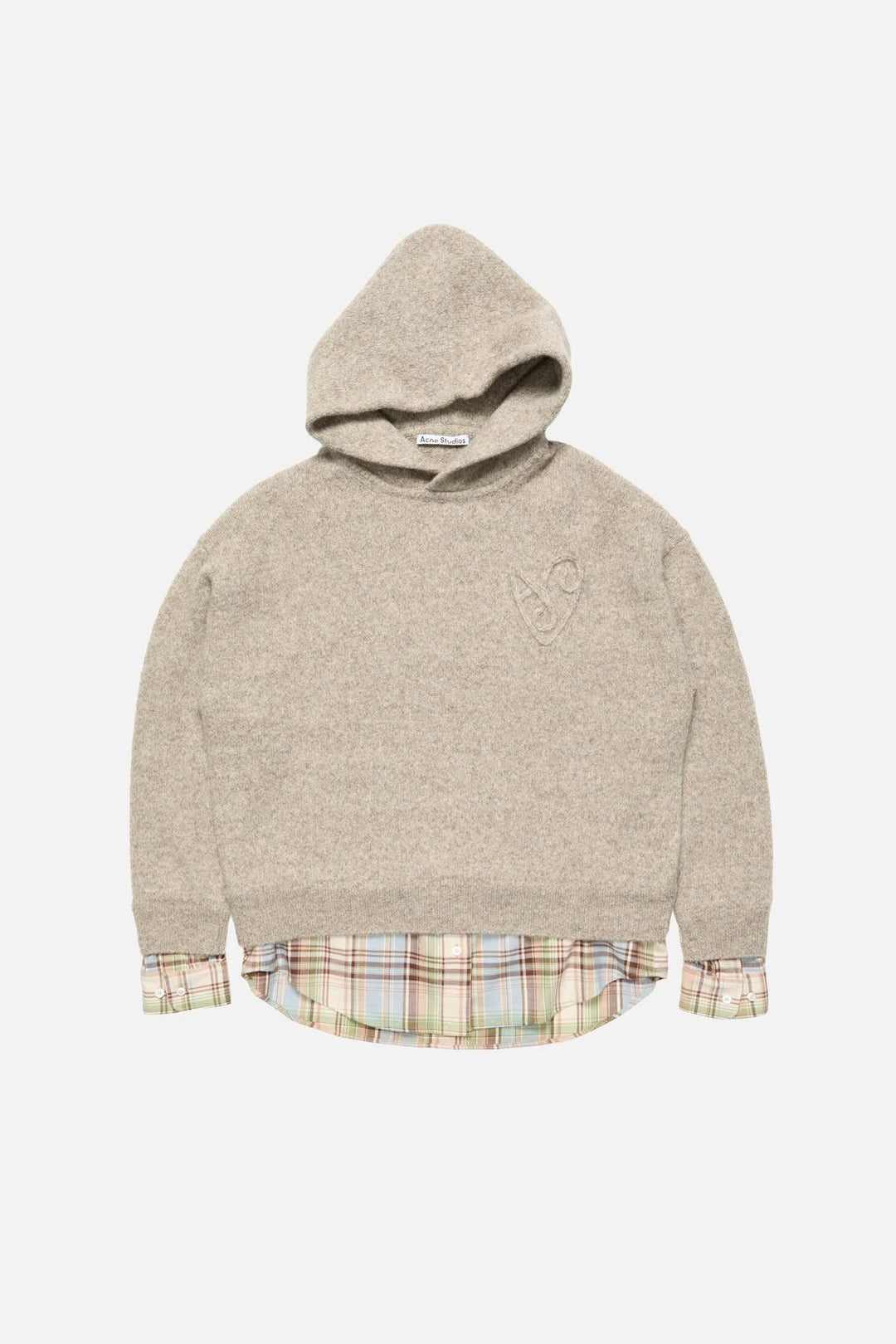 Layered Knit Hoodie Medium Beige