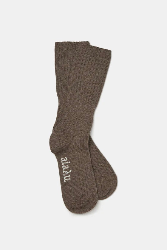 AIAYU Cashmere Sock Dark Brown - Dale