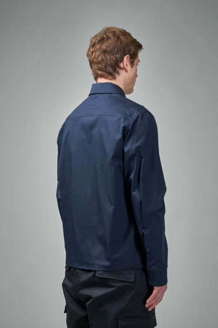 Cotton Gabardine Shirt Jacket Navy
