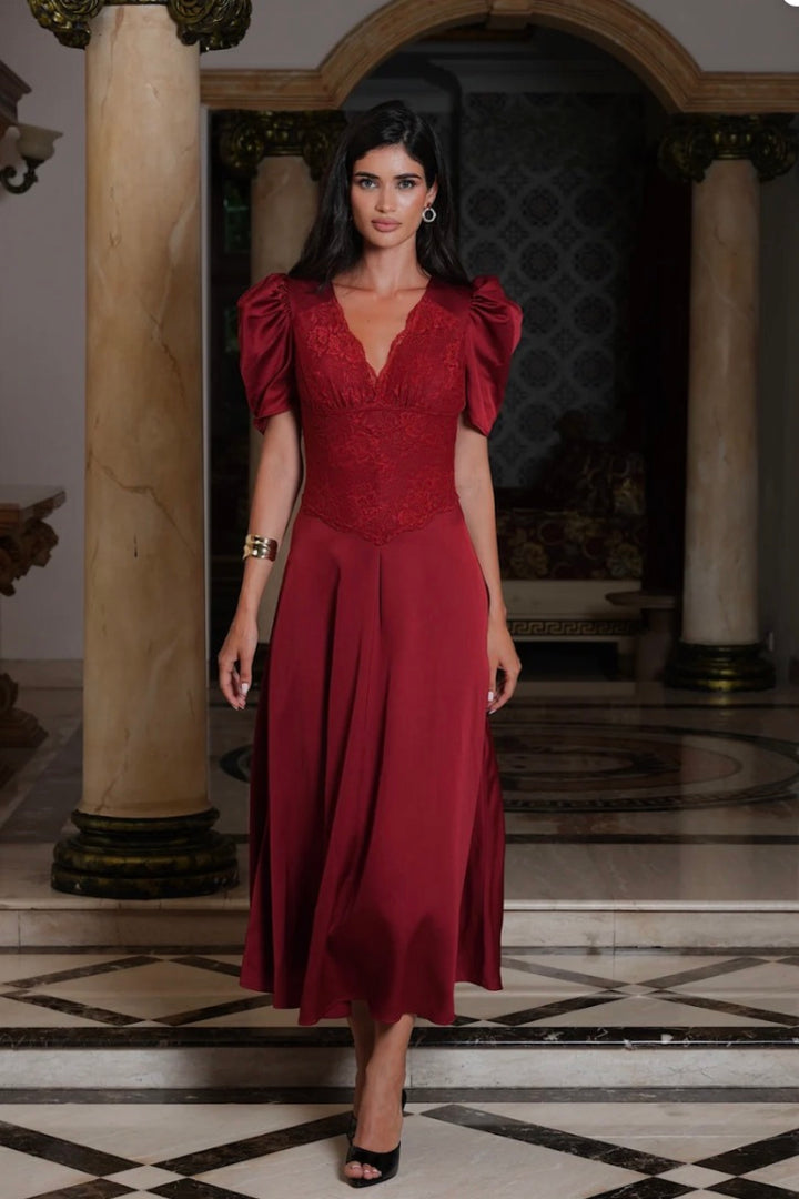 Francis Midi Dress Red