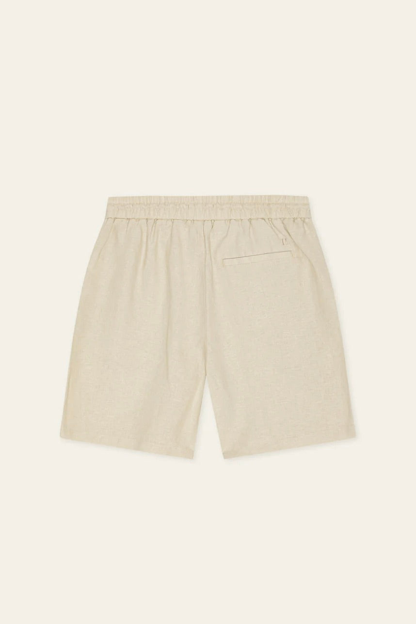 Drawstring Linen Shorts Light Sand