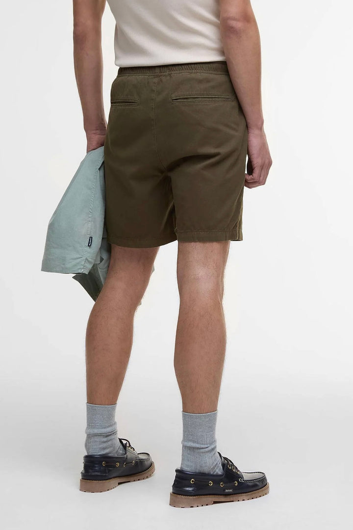 Washed Oxford Relaxed Shorts Uniform Green