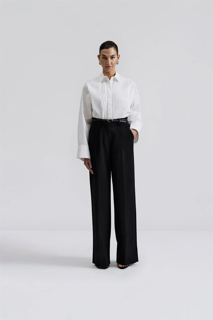 Denice Pleated Cotton Shirt