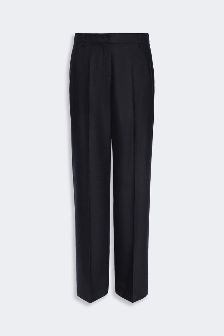 Regular Fit Wool Trousers Midnight Blue