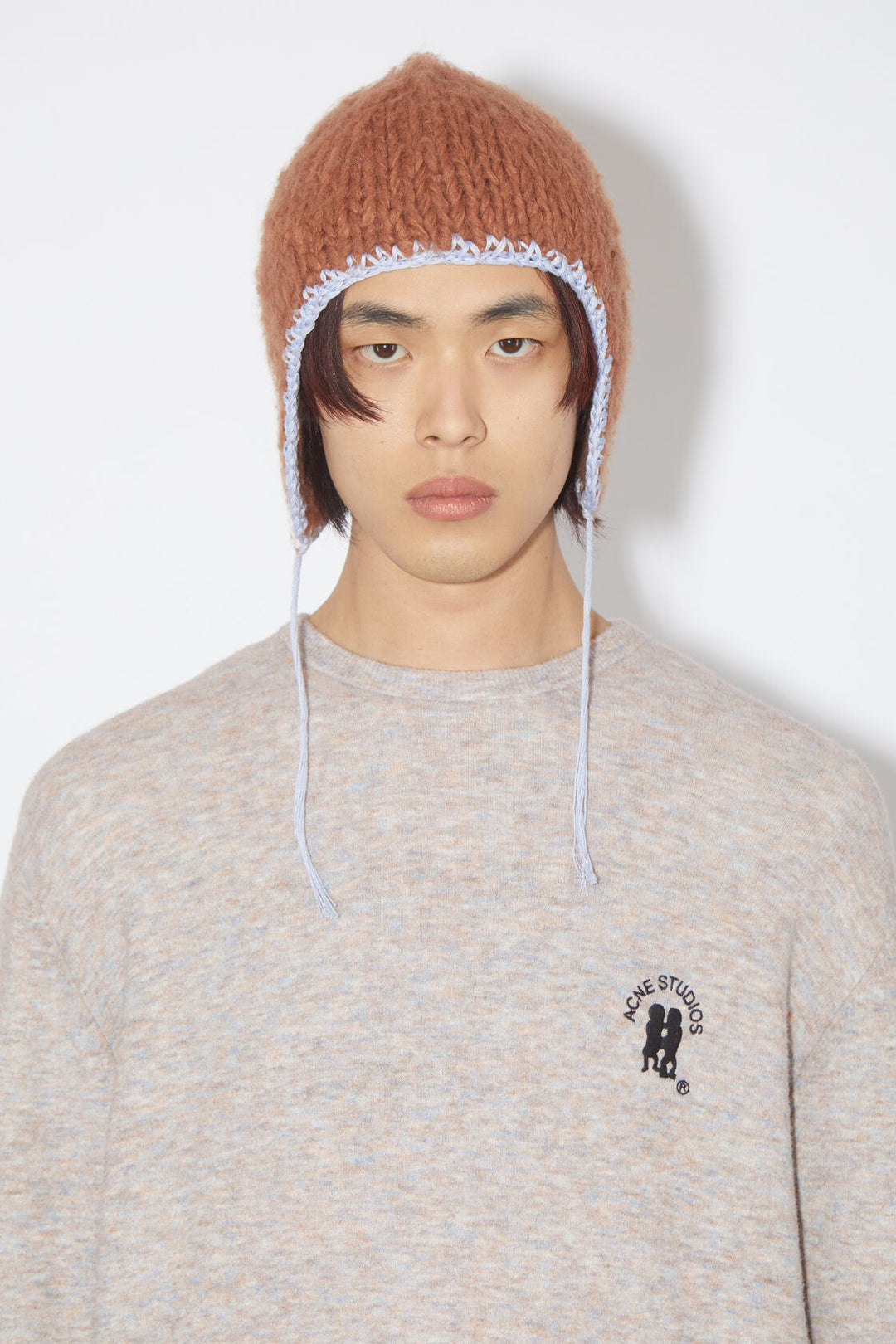 EMBROIDERED LOGO JUMPER Grey/Brown Melange