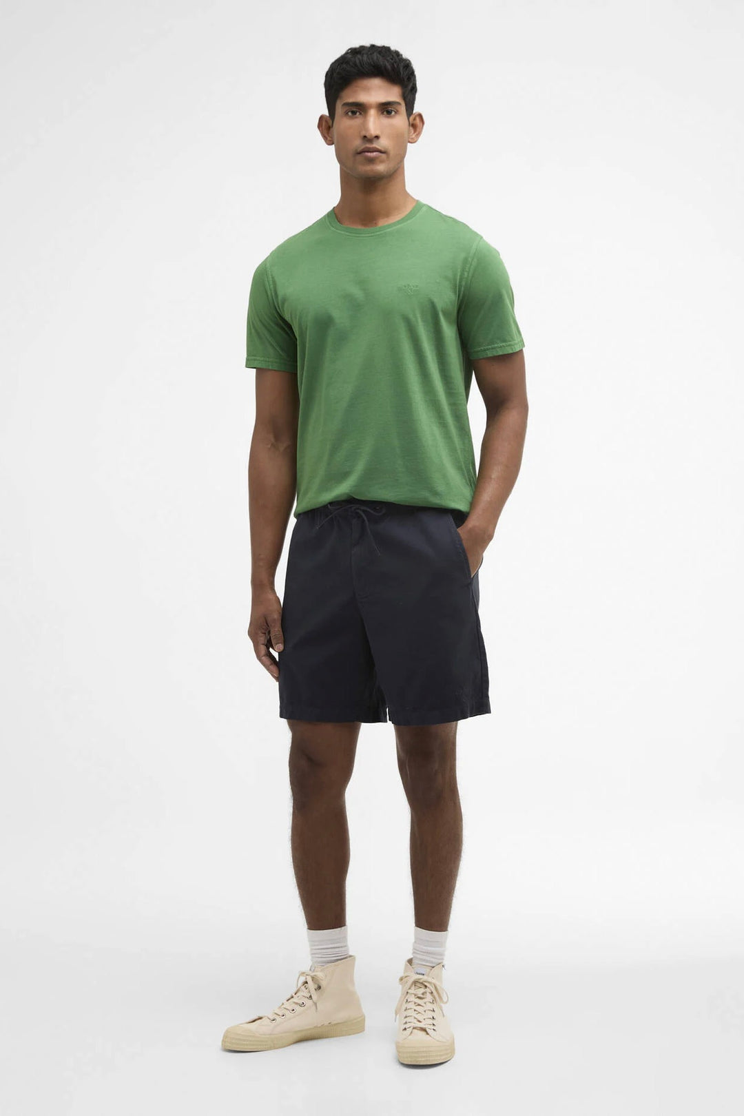 Washed Oxford Relaxed Shorts Navy