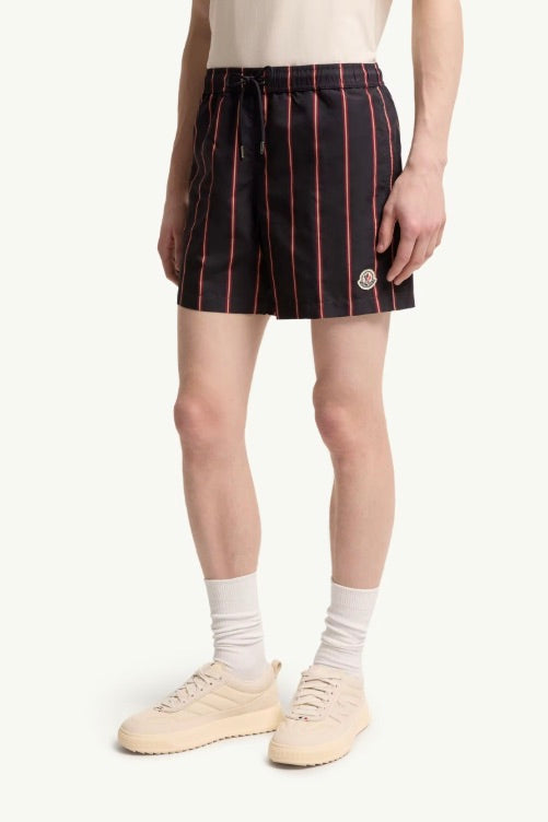 Striped Swim Shorts Navy Blue/Red