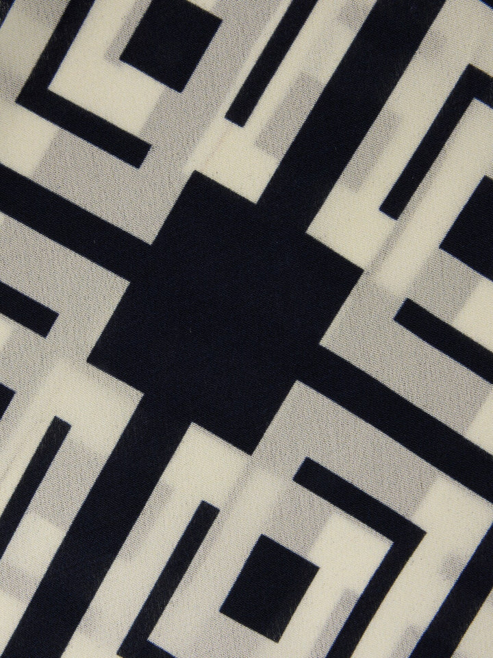 PRINTED SILK ASCOT Indigo