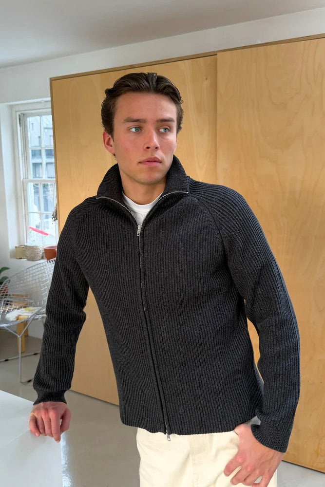 Knitted Cardigan Black Two-Tone
