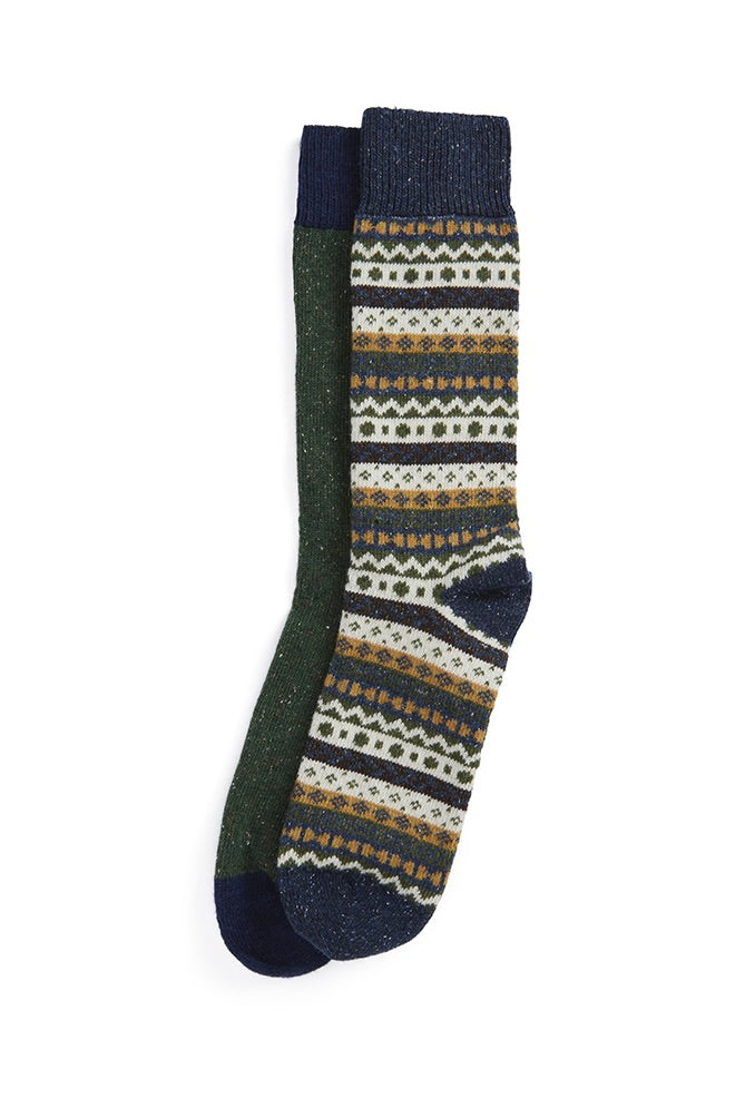 Barbour Fair Isle Sock 2 Pack - Classic Tartan