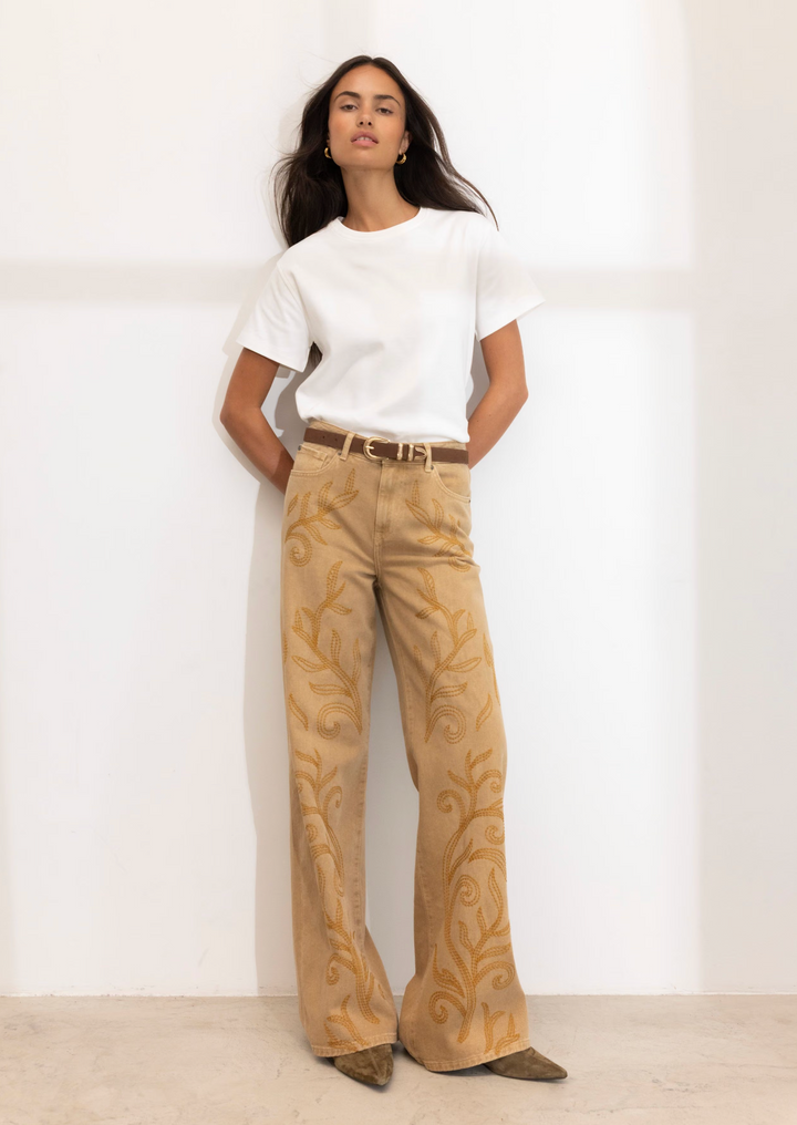 Taylor Embroidered Camel