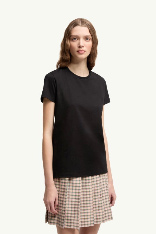 MONCLER Logo Patch Cotton Jersey T-Shirt Black - Dale