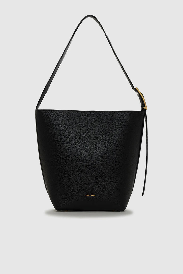 Elly Bucket Bag Grained Leather Black