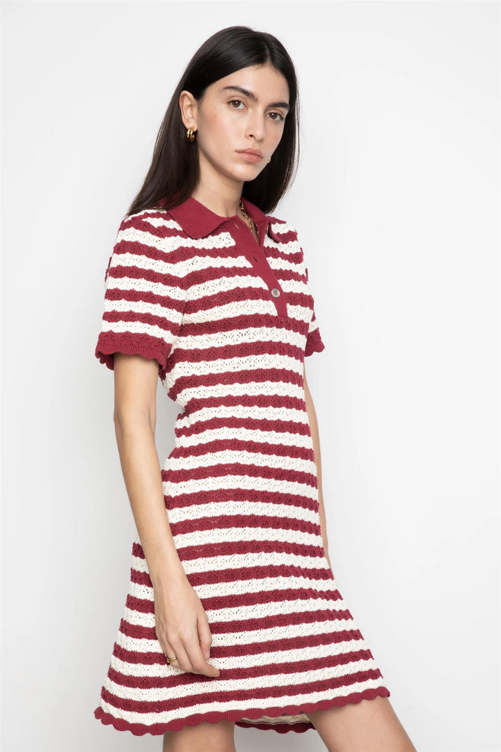 Emery Dress Berry Stripe