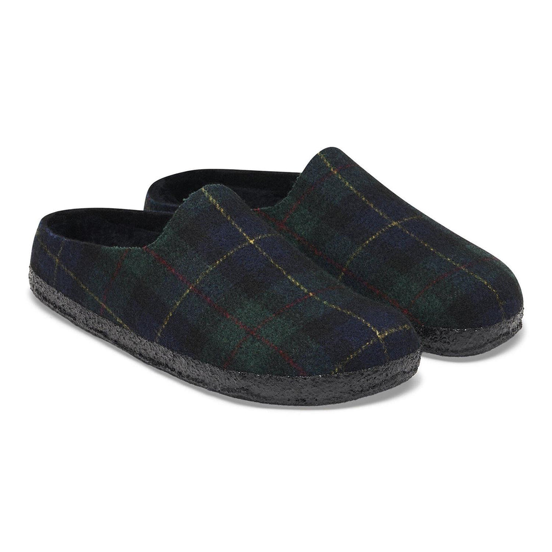 Amsterdam Wrapped Dip Wool Felt Green Navy Plaid