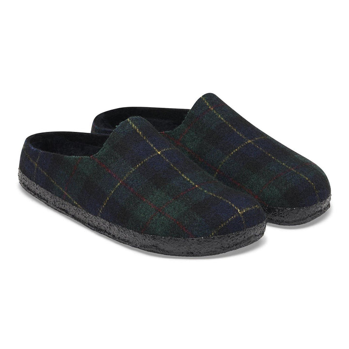 Amsterdam Wrapped Dip Wool Felt Green Navy Plaid