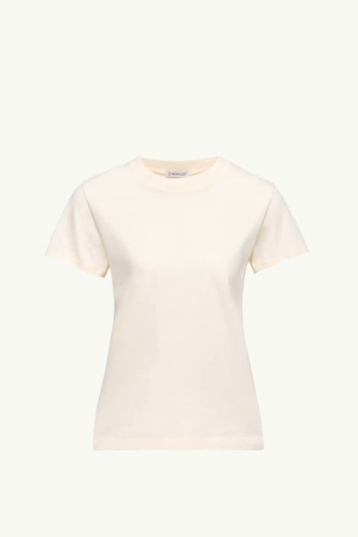 MONCLER Embroidered Logo Cotton T-Shirt White - Dale