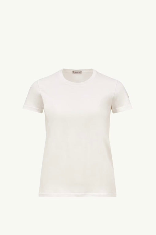 MONCLER Logo Patch Cotton Jersey T-Shirt Offwhite - Dale