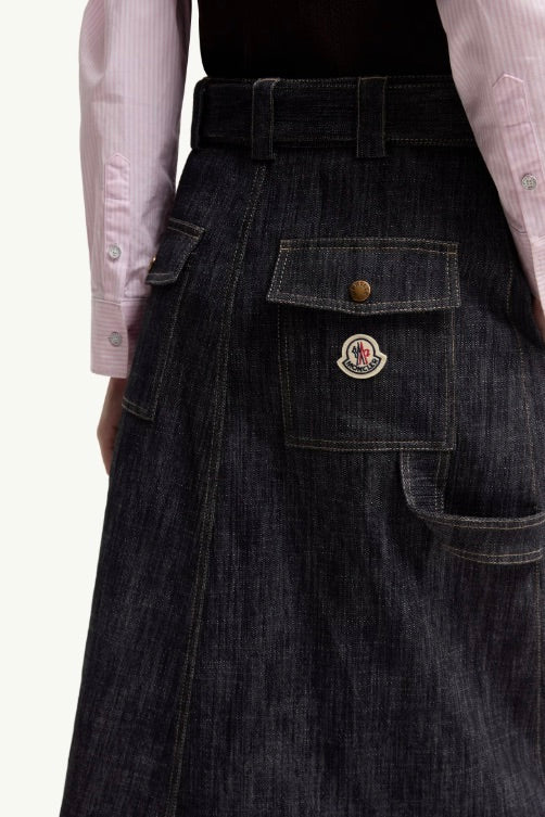 Denim Knee-Length Skirt Blue Denim