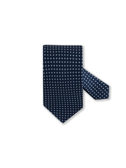 Navy Pattern Silk Tie