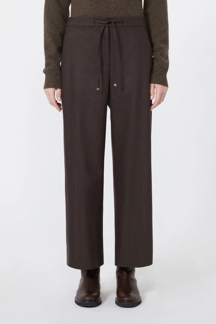 Stretch Wool Joggers Brown