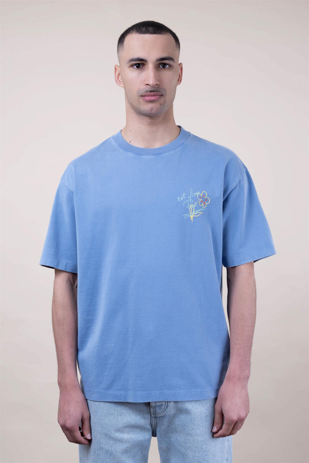 Esquisse Slogan T-shirt Light Blue