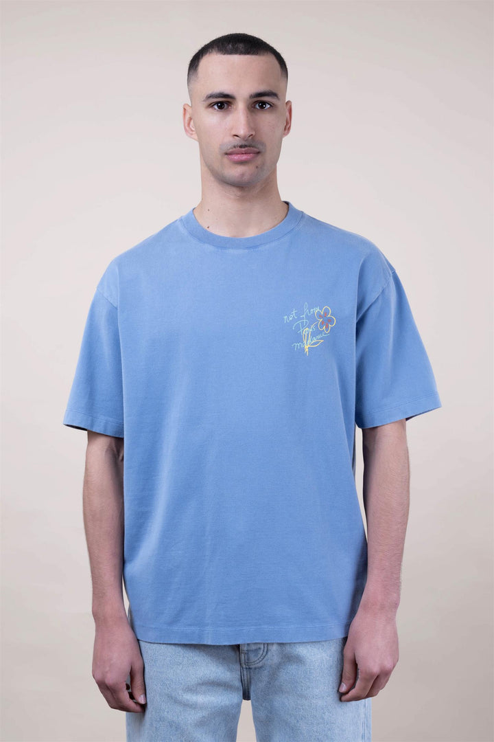 Esquisse Slogan T-shirt Light Blue