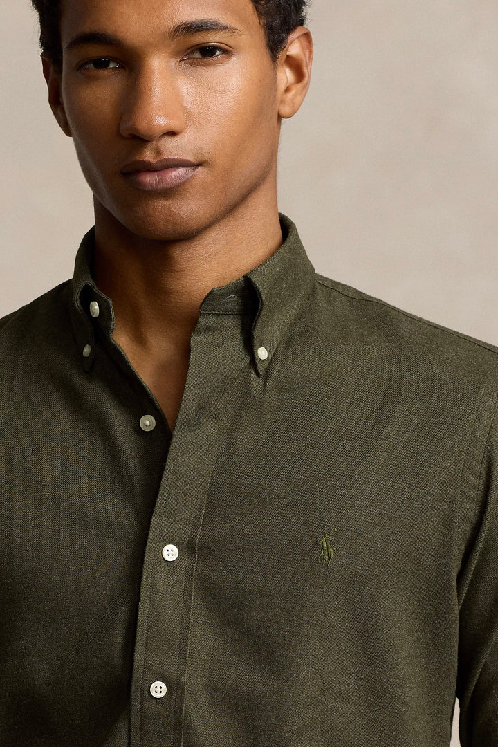 Custom Fit Performance Twill Shirt Loden Heather