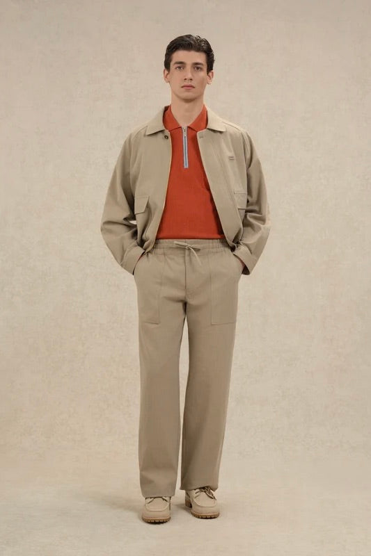 Pantalon Elastiqué Coton Khaki