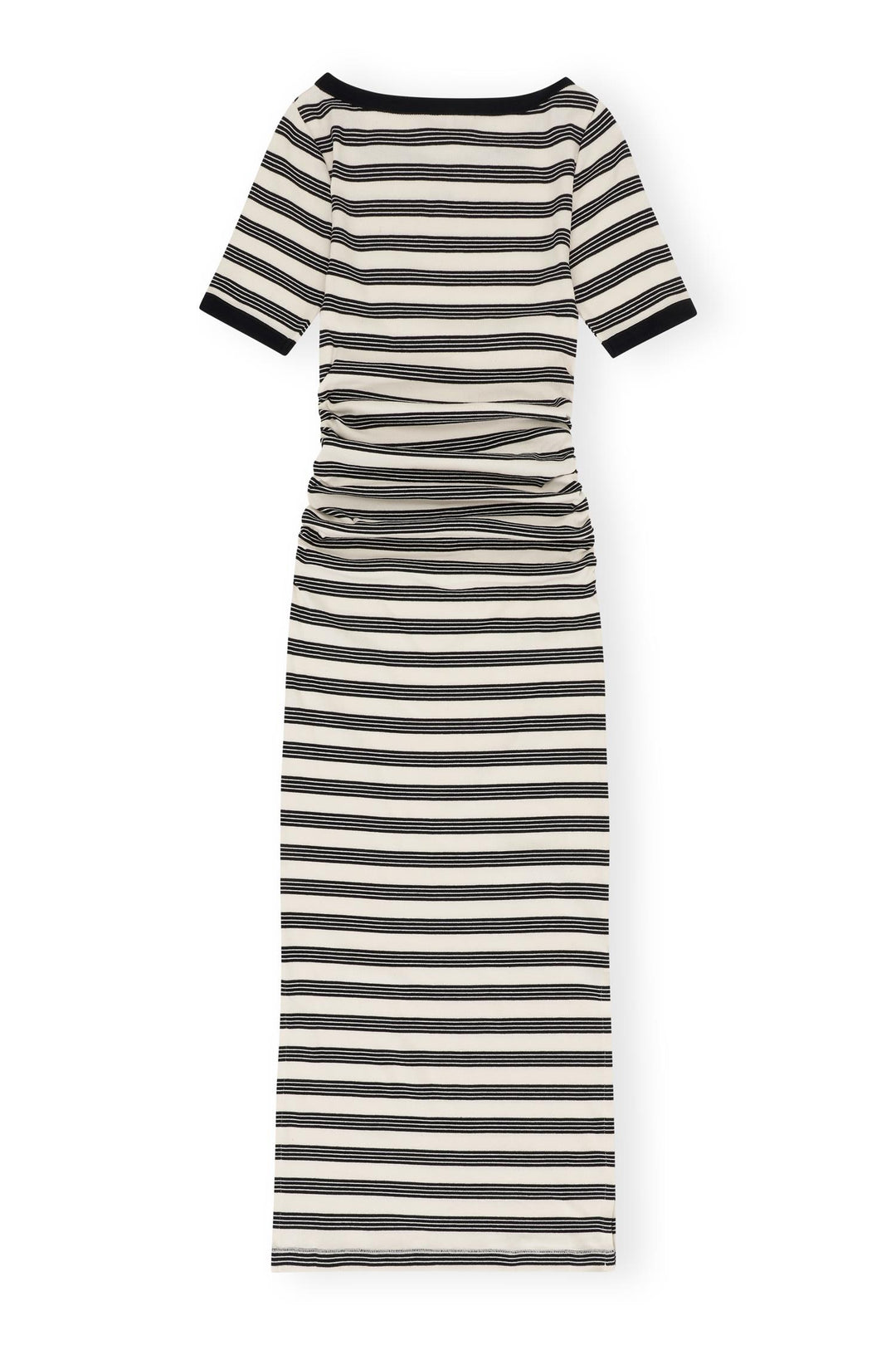 Striped Soft Cotton Rib Short Sleeve Dress