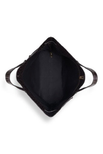 Elly Tote Embossed Dark Brown