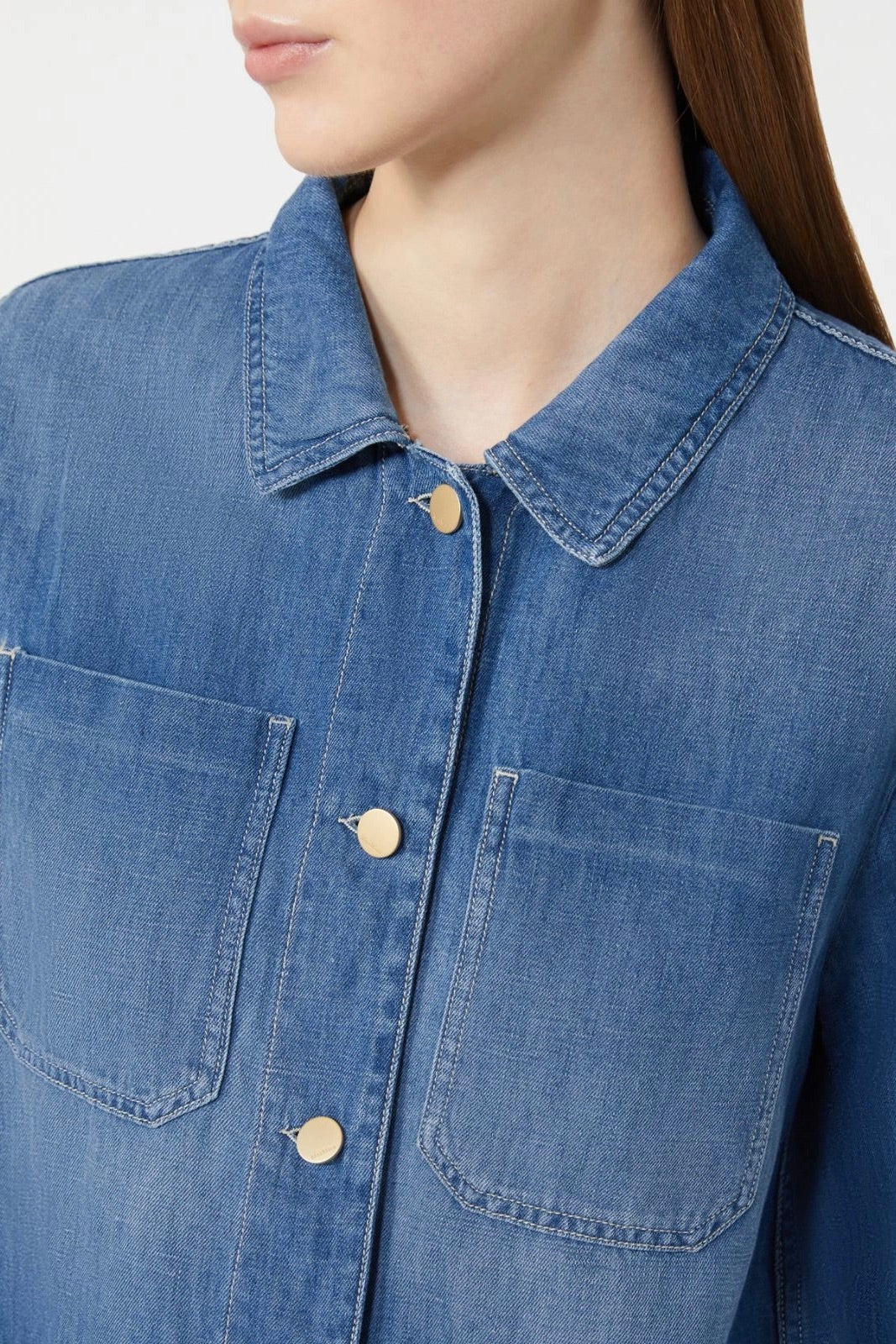 Cotton and Linen Denim Jacket Midnight Blue