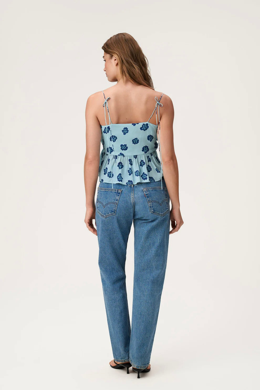 Ponza Top Turquoise Flower