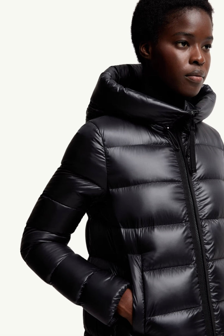 Suyenne Hooded Mid-Length Down Jacket Black