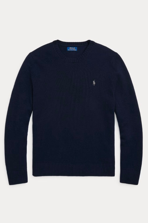 Wool Cashmere Crewneck Sweater Hunter Navy