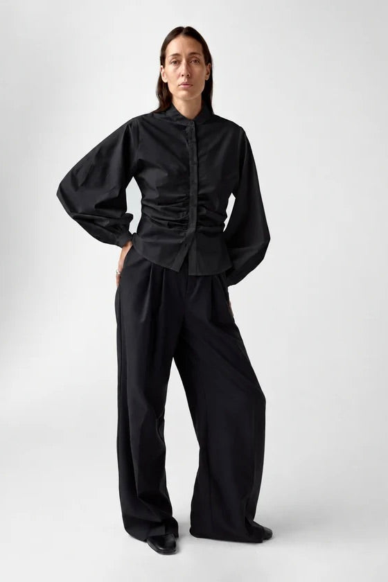 AKS LABEL Velora Poplin Shirt Black - Dale