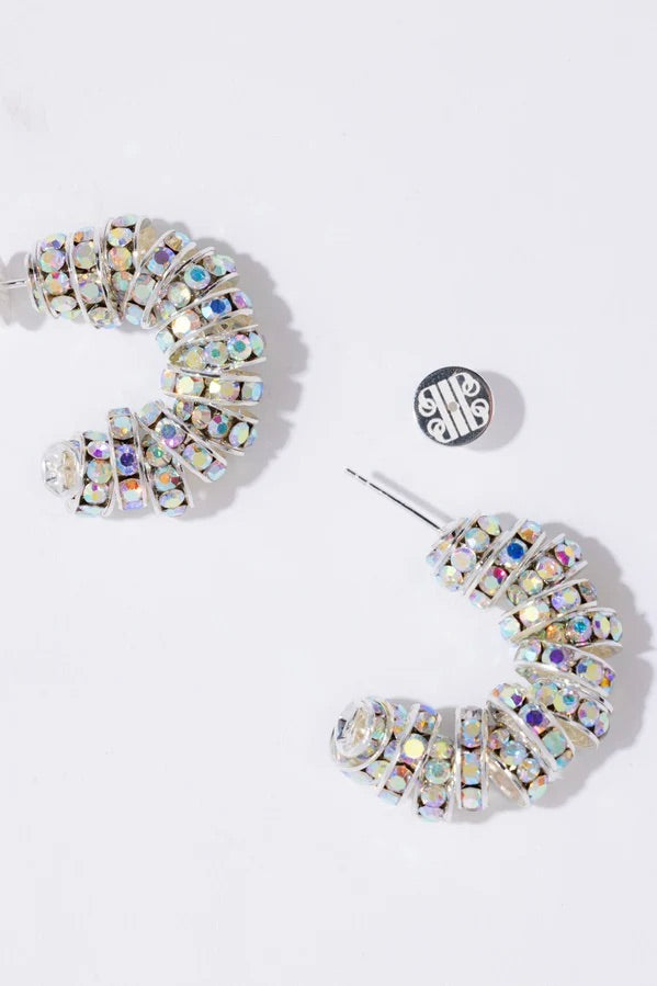 Mini Diamond Hoops Silver